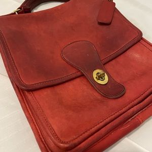 Vintage Coach Crossbody Red Leather purse